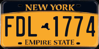 NY license plate FDL1774
