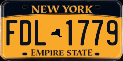 NY license plate FDL1779