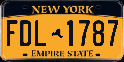 NY license plate FDL1787