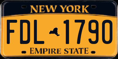 NY license plate FDL1790