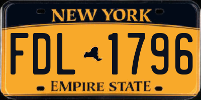 NY license plate FDL1796