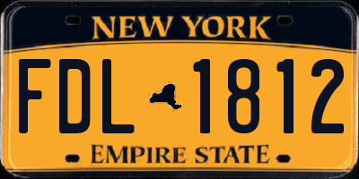 NY license plate FDL1812