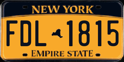 NY license plate FDL1815