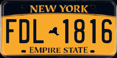 NY license plate FDL1816