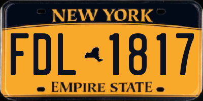 NY license plate FDL1817