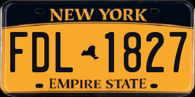 NY license plate FDL1827