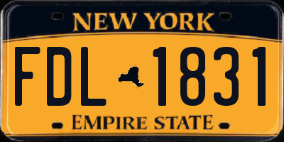 NY license plate FDL1831