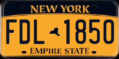 NY license plate FDL1850