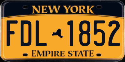 NY license plate FDL1852