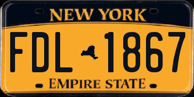 NY license plate FDL1867