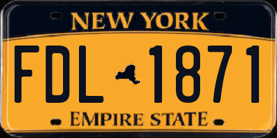 NY license plate FDL1871