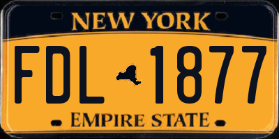 NY license plate FDL1877