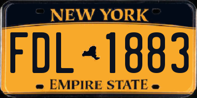 NY license plate FDL1883