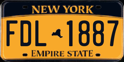 NY license plate FDL1887
