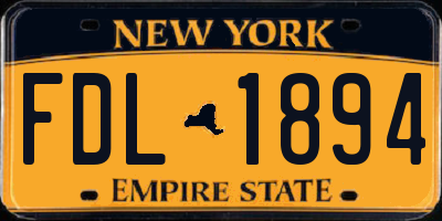 NY license plate FDL1894