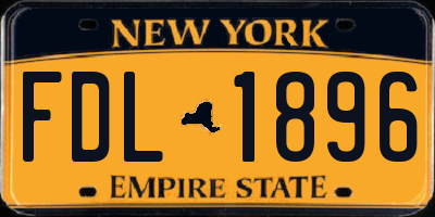 NY license plate FDL1896