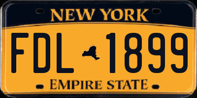 NY license plate FDL1899