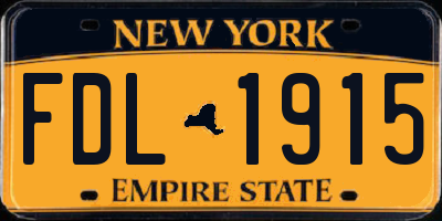 NY license plate FDL1915