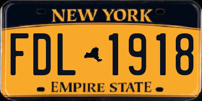 NY license plate FDL1918