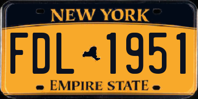 NY license plate FDL1951