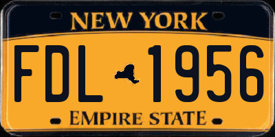NY license plate FDL1956