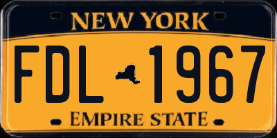 NY license plate FDL1967