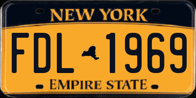 NY license plate FDL1969