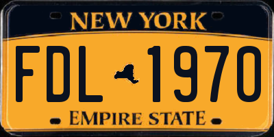 NY license plate FDL1970