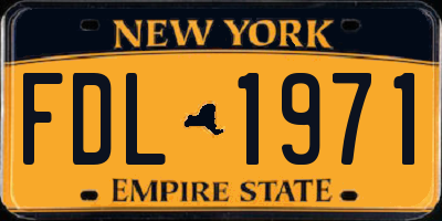 NY license plate FDL1971