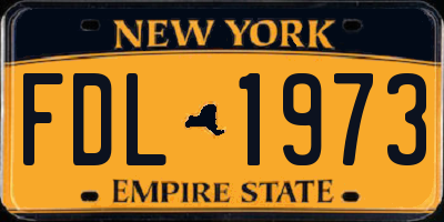 NY license plate FDL1973