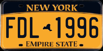 NY license plate FDL1996