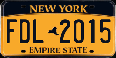 NY license plate FDL2015