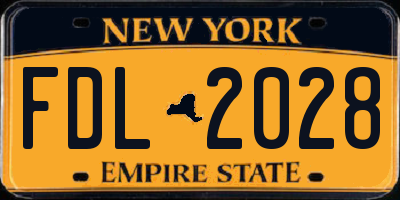 NY license plate FDL2028