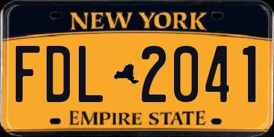 NY license plate FDL2041