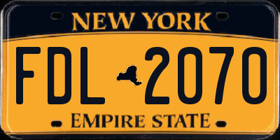 NY license plate FDL2070