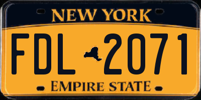 NY license plate FDL2071