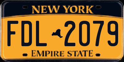 NY license plate FDL2079