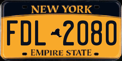NY license plate FDL2080