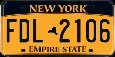 NY license plate FDL2106