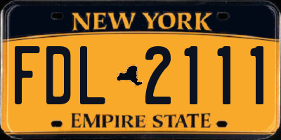 NY license plate FDL2111