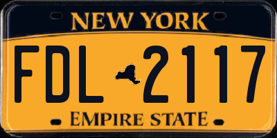 NY license plate FDL2117
