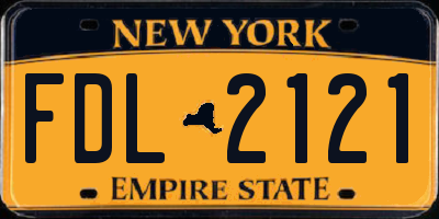 NY license plate FDL2121