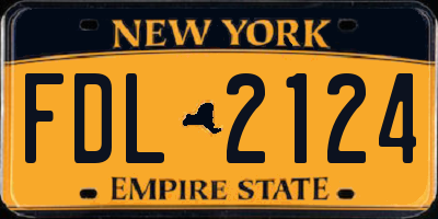 NY license plate FDL2124