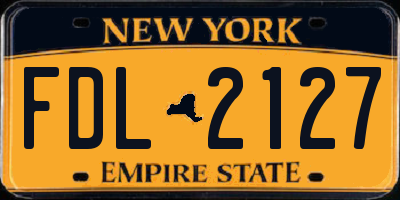 NY license plate FDL2127