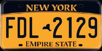 NY license plate FDL2129