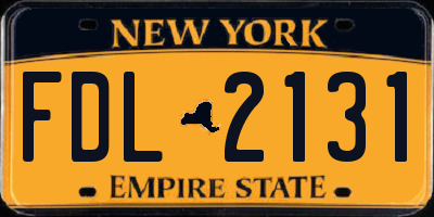 NY license plate FDL2131