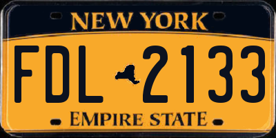 NY license plate FDL2133