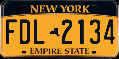 NY license plate FDL2134
