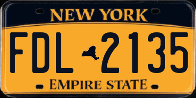 NY license plate FDL2135