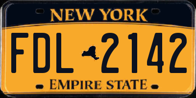 NY license plate FDL2142